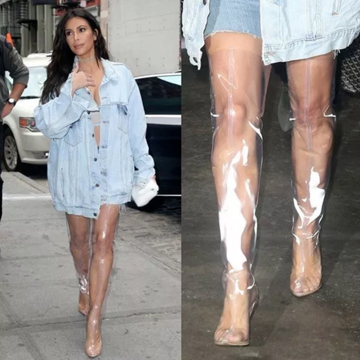 pvc yeezy heels